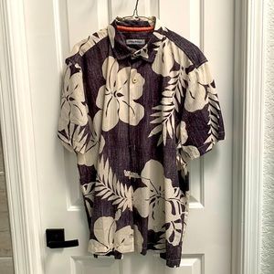 ToMmy Bahamas short sleeve button down silk cotton shirt